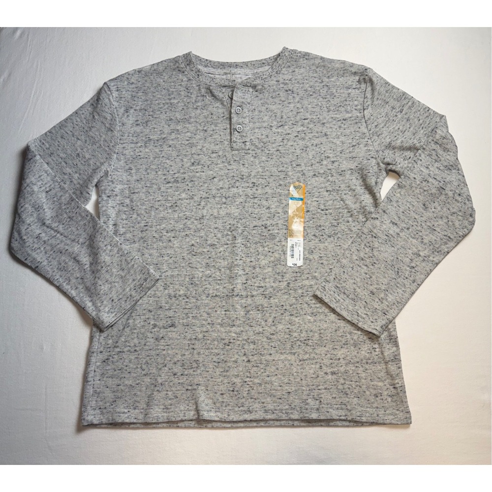 Thereabouts Boys Henley Thermal Shirt Grey Heather Long Sleeve L 14/16-2539